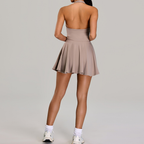 Women's Backless Halterneck Anti-Exposure Tennis Dress