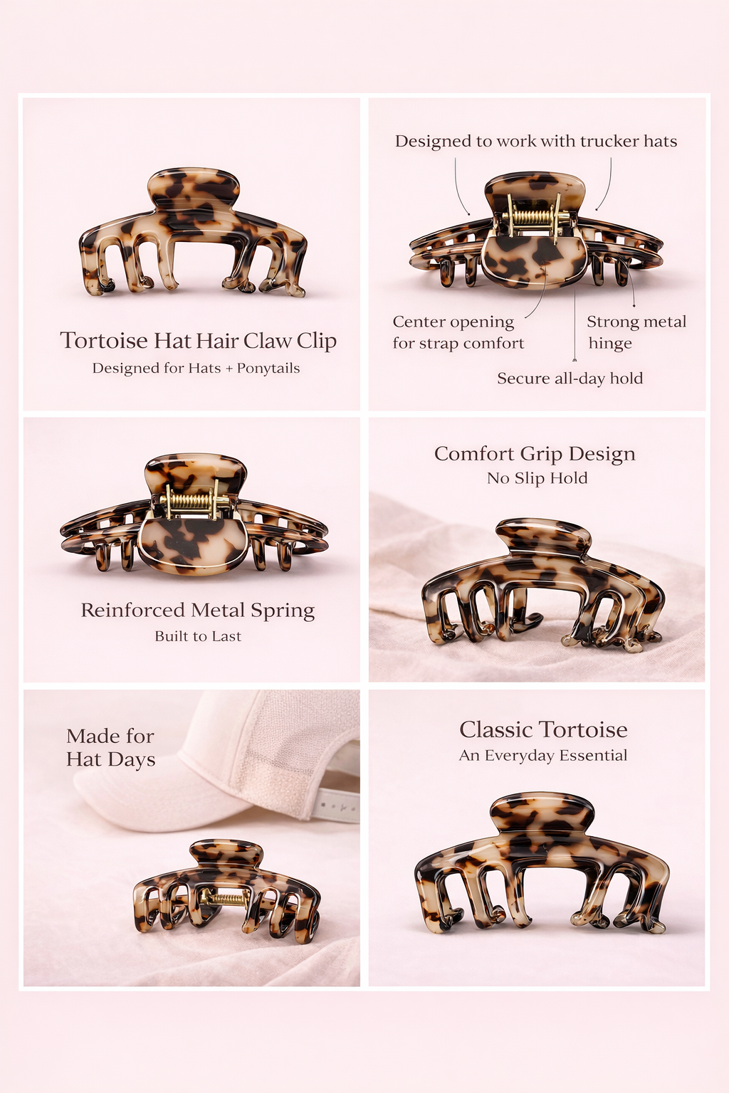 Hat Hair Claw Clip