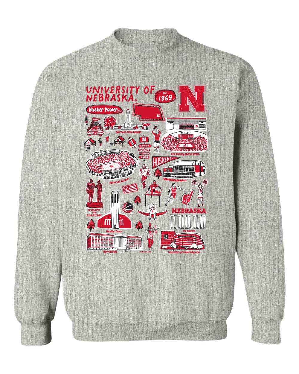 University of Nebraska Huskers Red Cotton Crewneck
