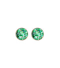 WHOLESALE GLITTER ROUND STUD EARRINGS