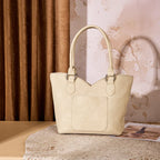 MONTANA WEST TOOLED & COWHIDE TOTE BAG (Tan Color)