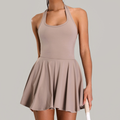 Women's Backless Halterneck Anti-Exposure Tennis Dress