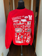 University of Nebraska Huskers Red Cotton Crewneck