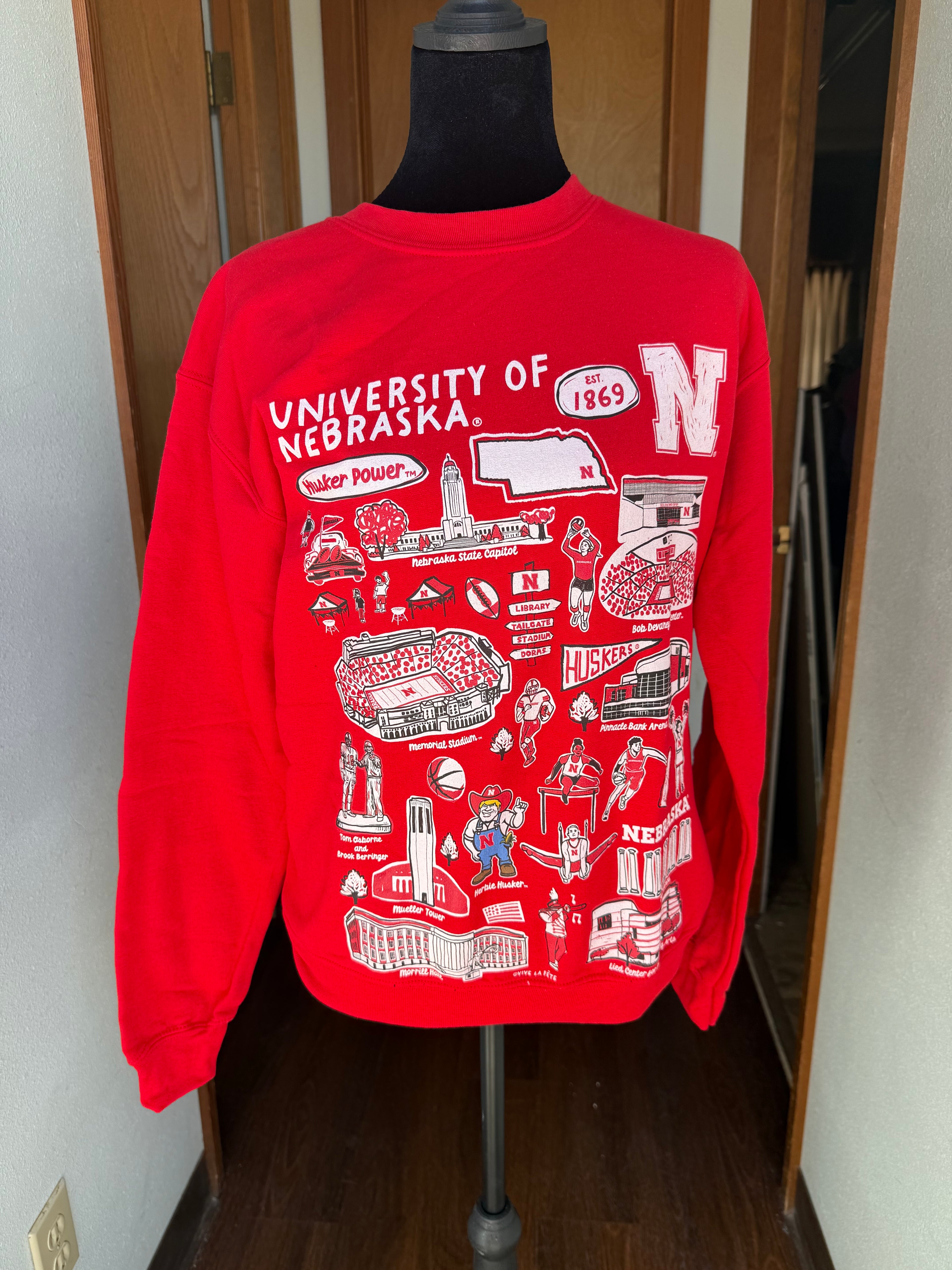 University of Nebraska Huskers Red Cotton Crewneck