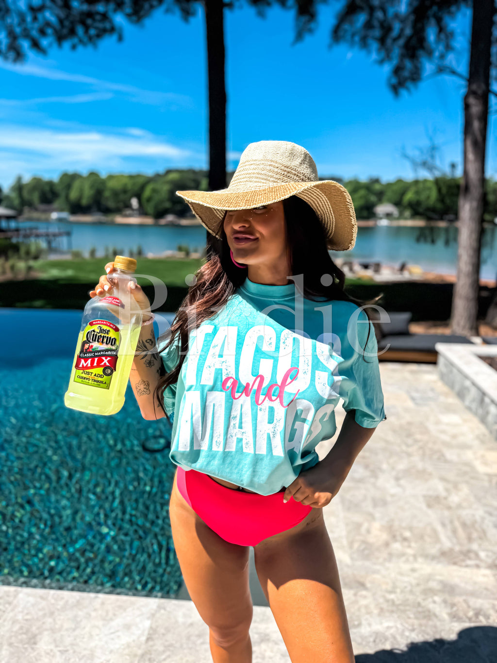 Tacos & Margs Graphic Tee on Chalky Mint