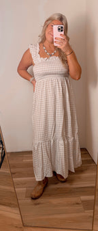 Gingham Smocked Maxi Dress