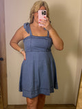 Jean Dress with Tie Straps