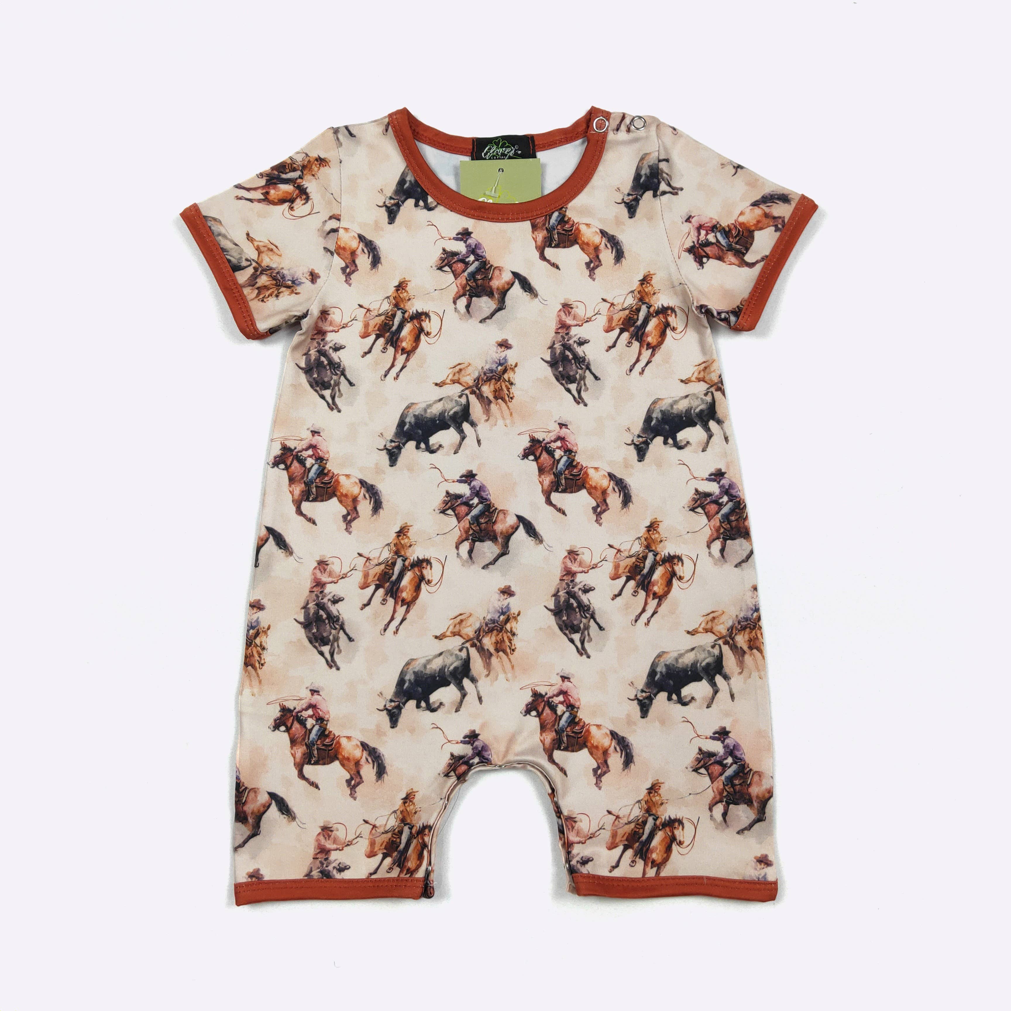 Roping Bulls Boy Romper