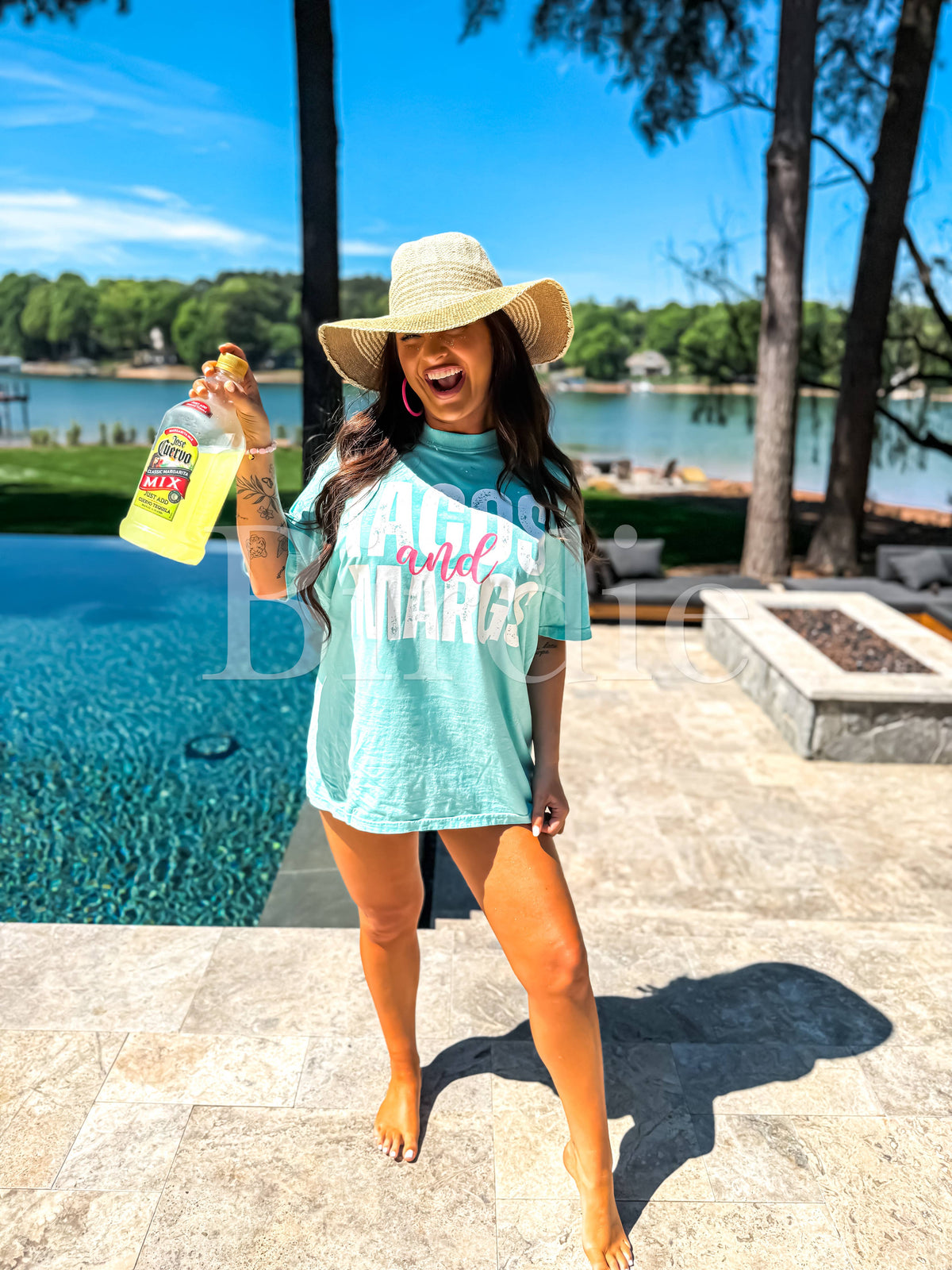 Tacos & Margs Graphic Tee on Chalky Mint