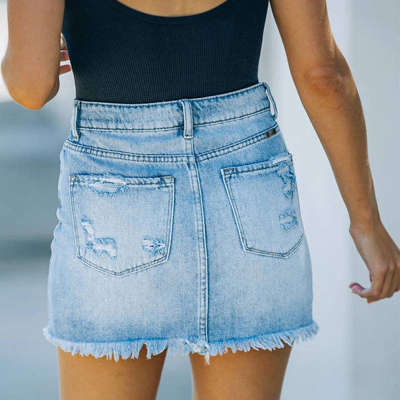 Ladies Slim-Fit Denim Skirt