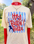 Hey Batter Batter Baseball Adult Comfort Colors Tee
