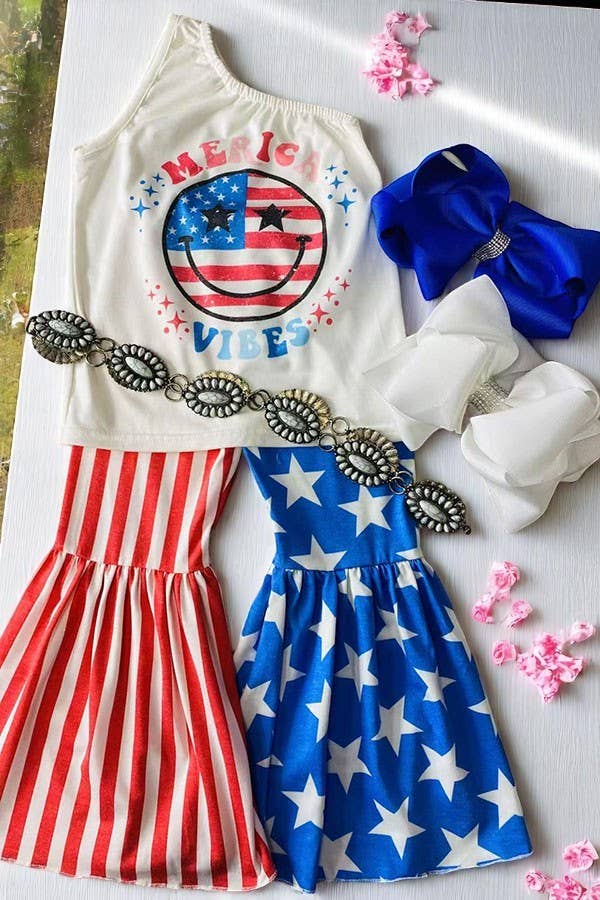 Girl outfit sets & 4th July MERICA VIBES USA Set