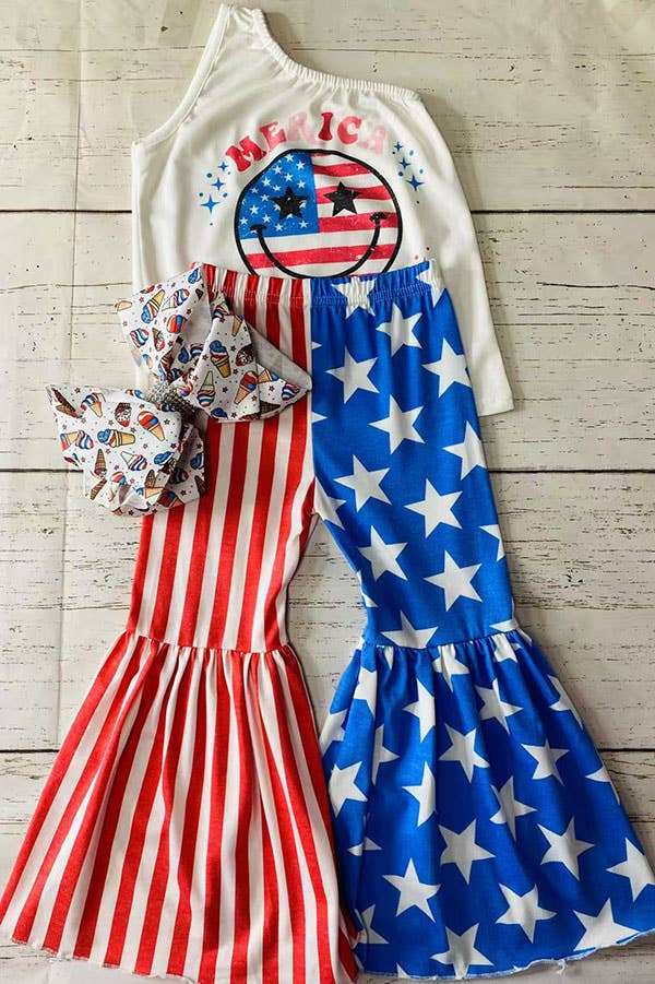 Girl outfit sets & 4th July MERICA VIBES USA Set