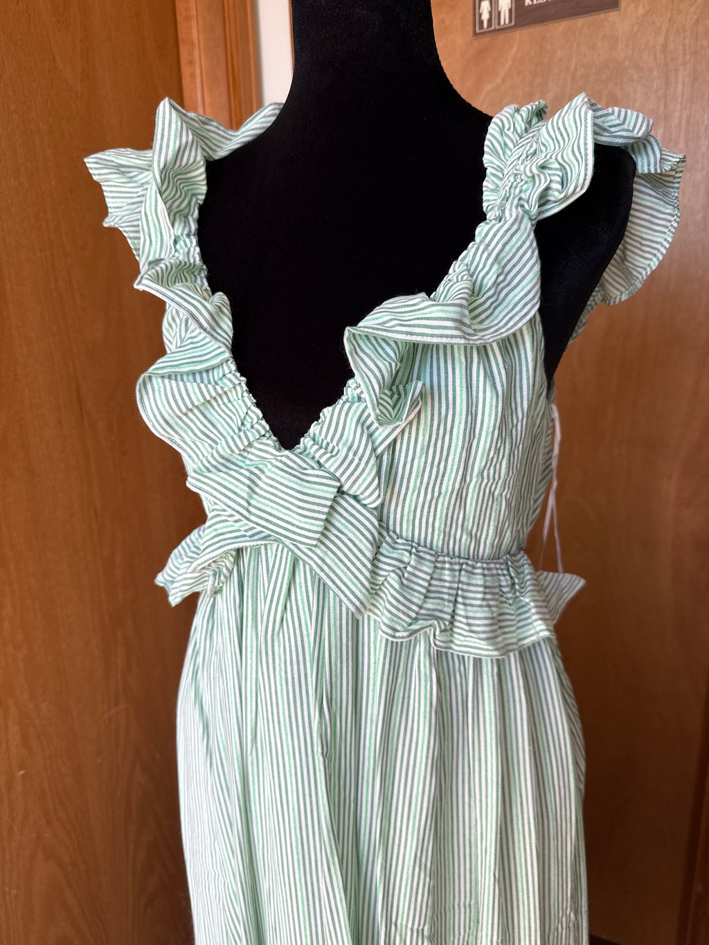 Green Striped Dress: Size M