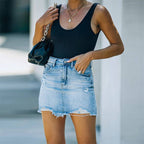 Ladies Slim-Fit Denim Skirt