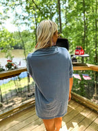 Merica Puff on Denim Graphic Tee
