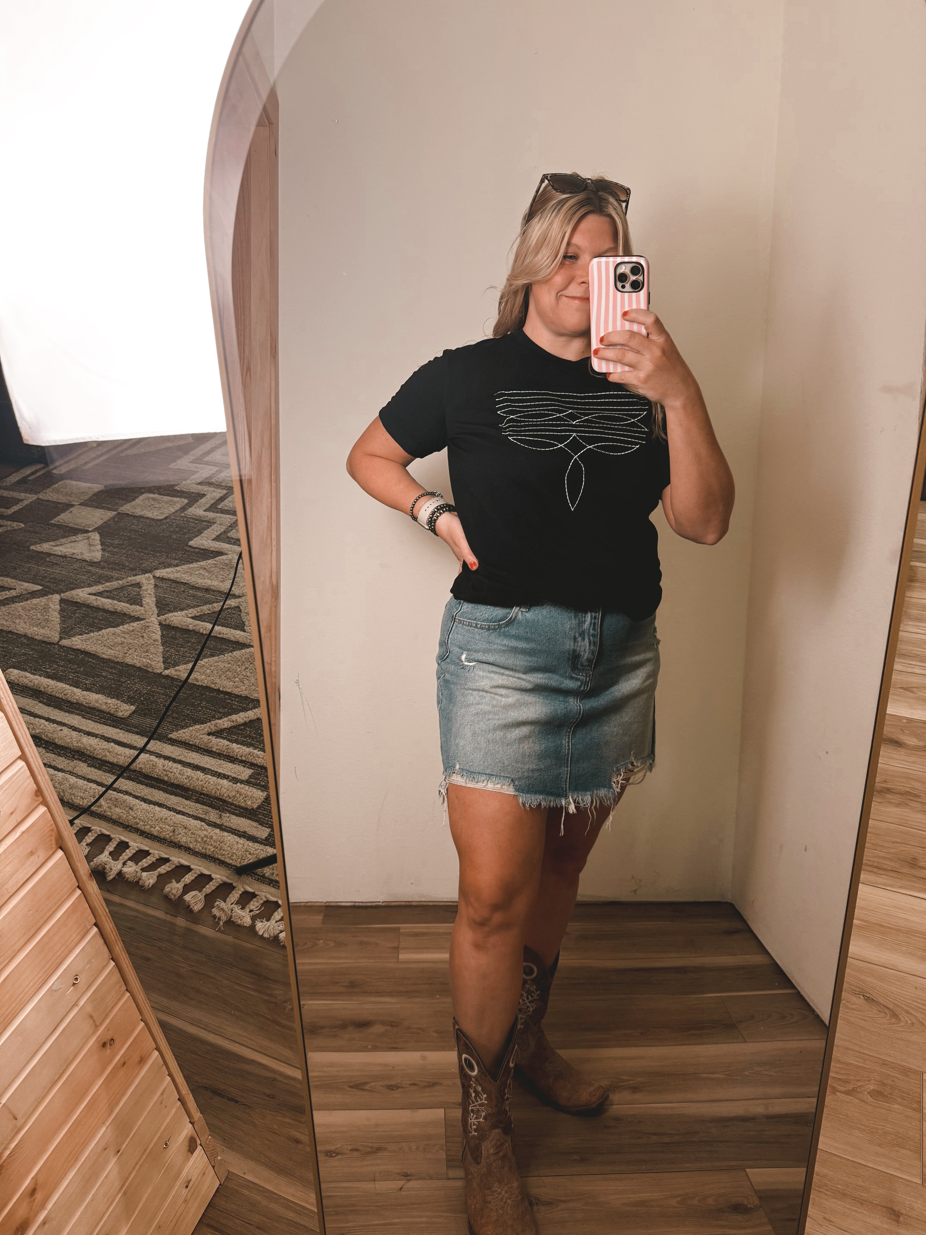 Fashion Western Fashion Geometric Embroidered T Shirt*S-2XL