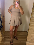 Women's Backless Halterneck Anti-Exposure Tennis Dress