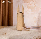 MONTANA WEST COWHIDE FRINGE TOTE CROSSBODY BAG