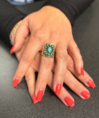 Genuine Stablized Turquoise Ring GoldCopper