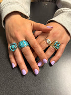 Genuine Stablized Turquoise Ring GoldCopper