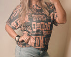 Western Howdy Cowboy Letter Printed Western Fashion Tee