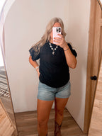 Solid Color Round Neck T-shirt Top
