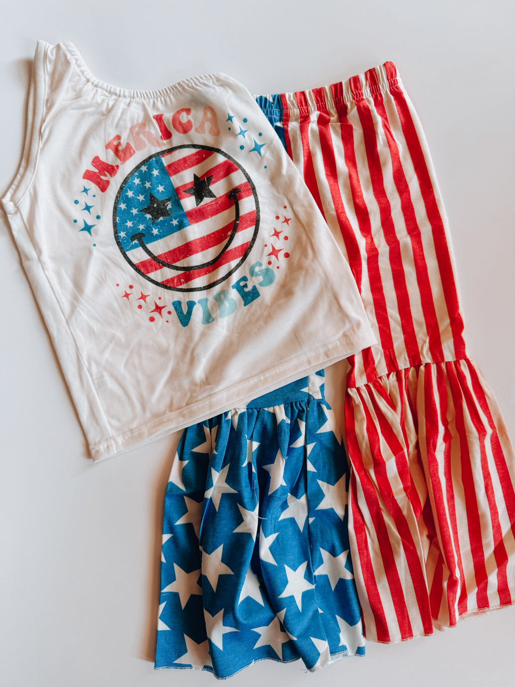 Girl outfit sets & 4th July MERICA VIBES USA Set