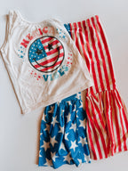 Girl outfit sets & 4th July MERICA VIBES USA Set