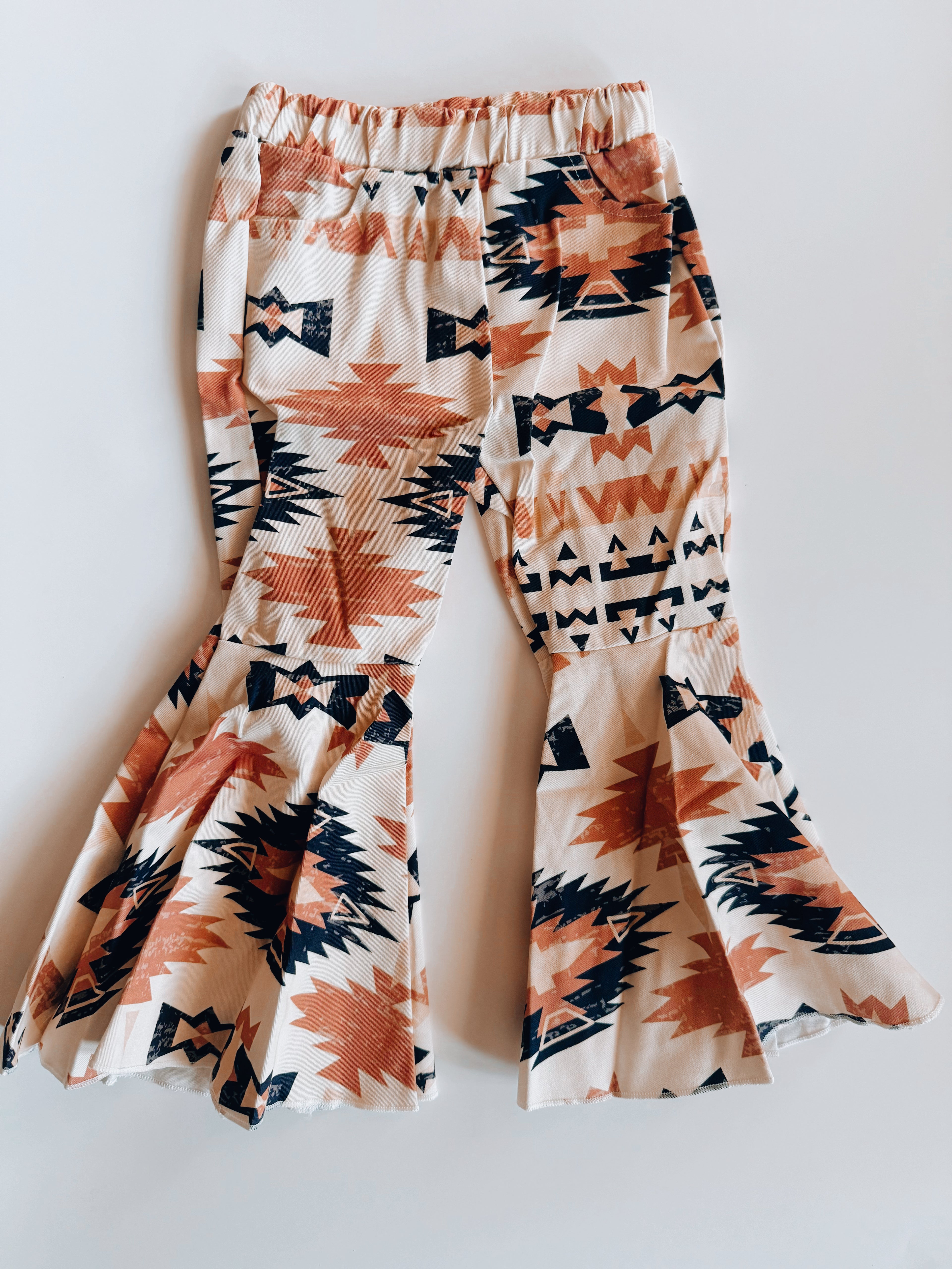 Western Aztec Flare Denim Jeans – Girls
