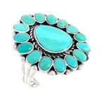 Genuine Turquoise Ring Sterling Silver