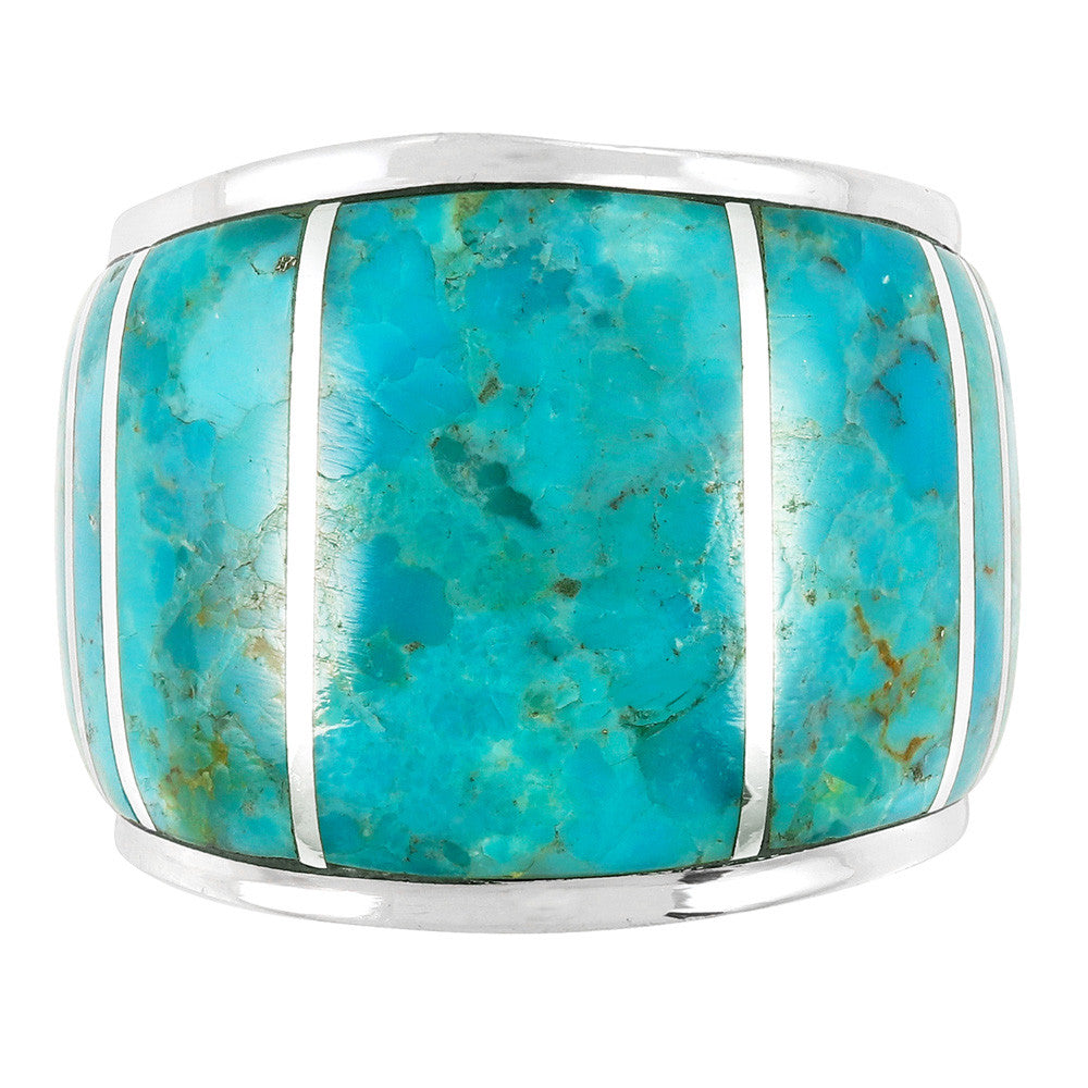 Genuine Turquoise Ring SilveryCopper