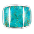 Genuine Turquoise Ring SilveryCopper