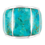 Genuine Turquoise Ring SilveryCopper