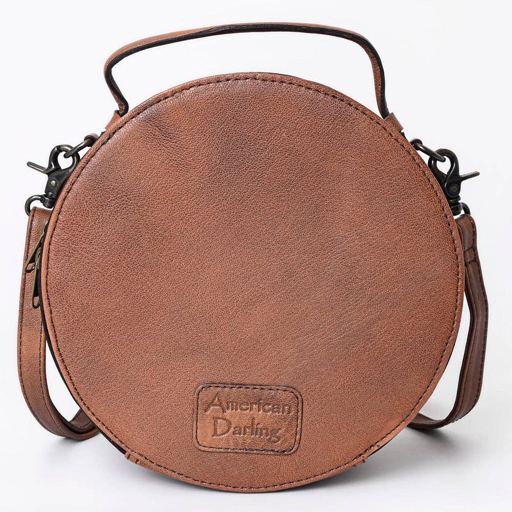 Genuine Western Leather Women Canteen Bag- Cactus