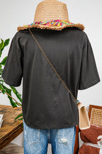 Vintage Western Bull Head Skull Turquoise Graphic T Shirt