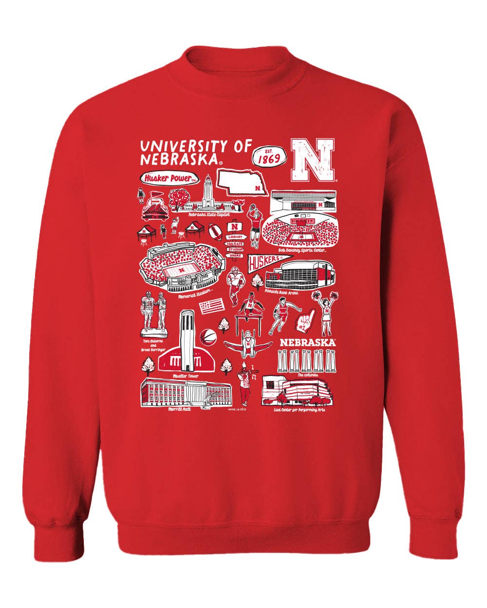 University of Nebraska Huskers Red Cotton Crewneck