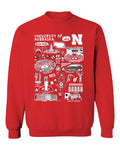 University of Nebraska Huskers Red Cotton Crewneck