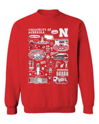 University of Nebraska Huskers Red Cotton Crewneck