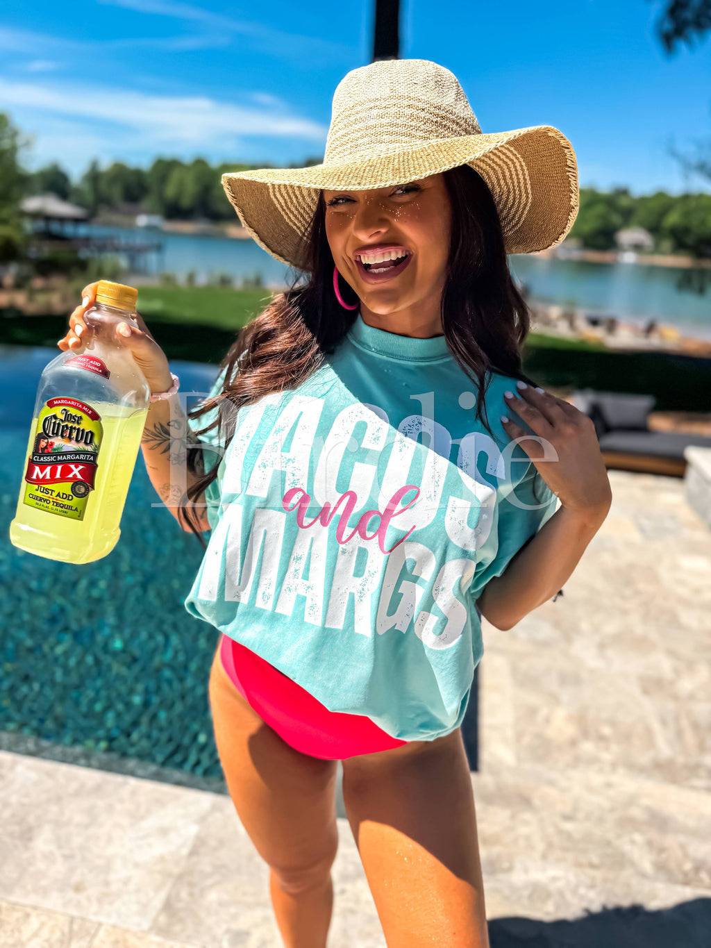 Tacos & Margs Graphic Tee on Chalky Mint