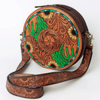 Canteen Genuine Western Leather Bag Sunflowers