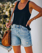 Ladies High-Waist Denim Shorts