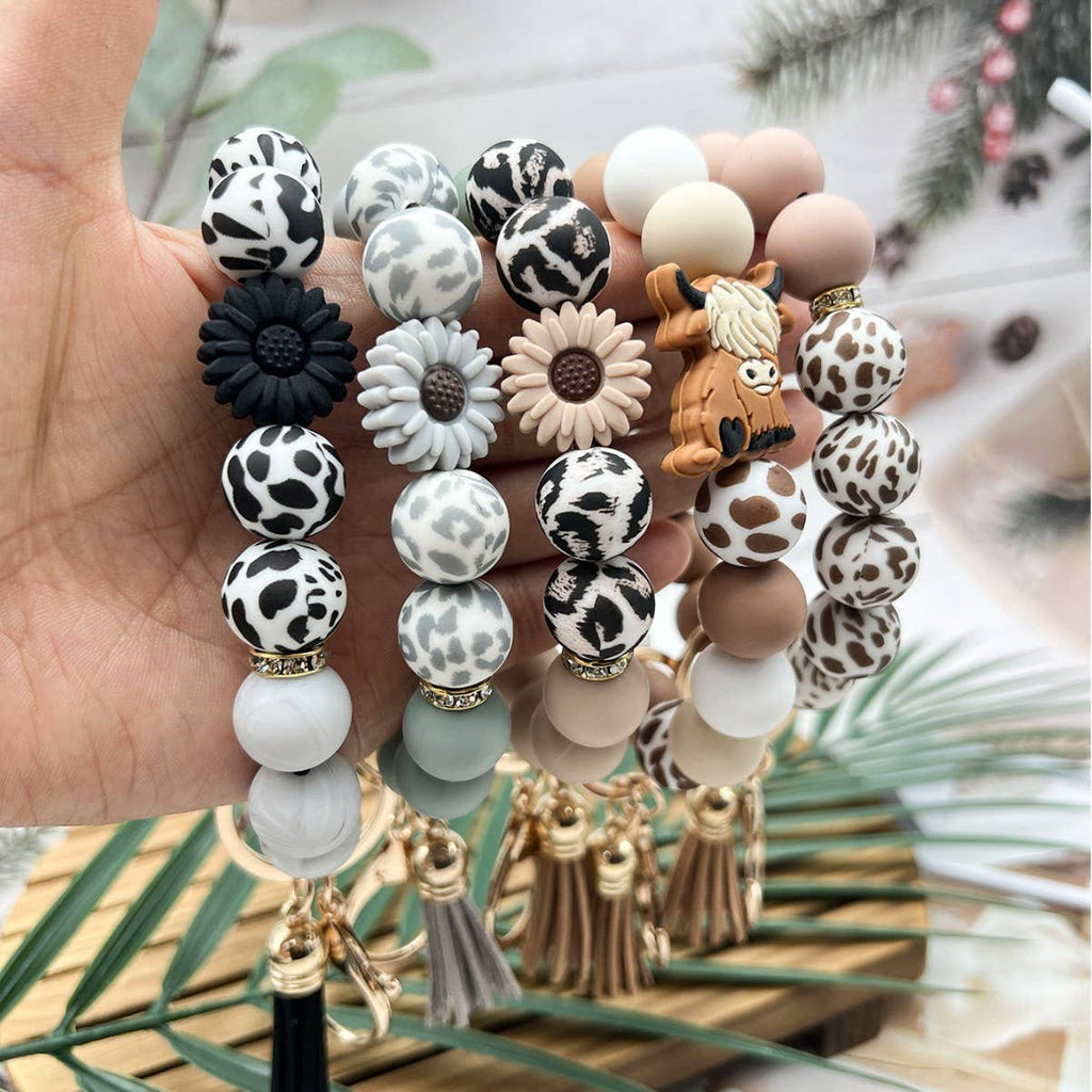 Vintage Western Beaded Tassel Keychain