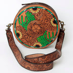 Canteen Genuine Western Leather Bag Sunflowers