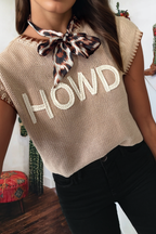 Howdy Embroidered Graphic Western Sweater