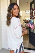 White USA Ribbed Top