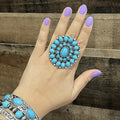 ICON WESTERN TURQUOISE CONCHO STATEMENT RING
