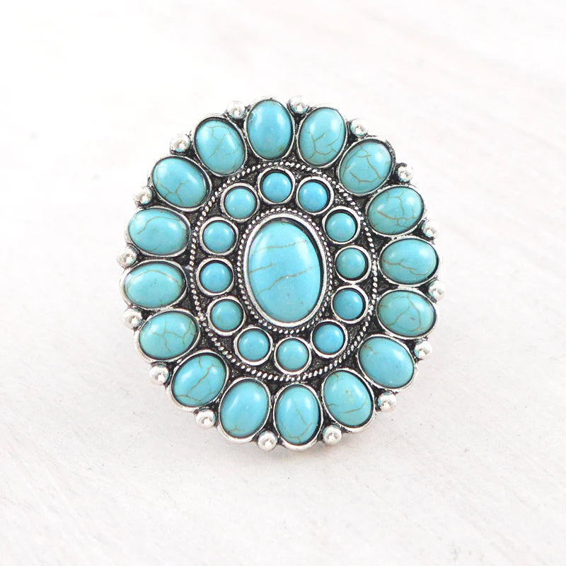 ICON WESTERN TURQUOISE CONCHO STATEMENT RING